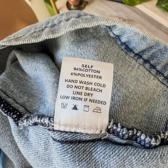 Lalavon,  Denim Pleated Bow Tie Front Long Sleeve Mini Dress, Women’s Large - Picture 11 of 13